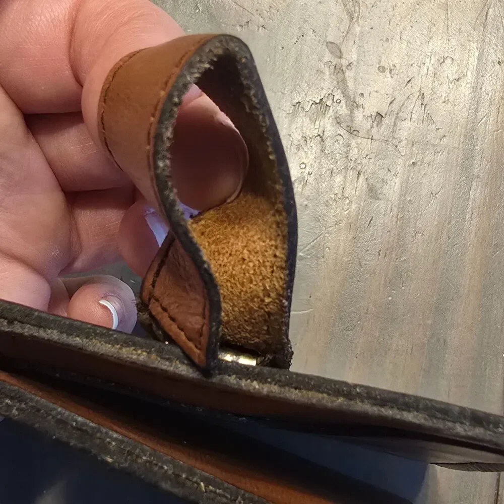 Vintage JAKE JOHNSON Handmade Brown Leather Bifold SIDEKICK Boot Wallet w Clip